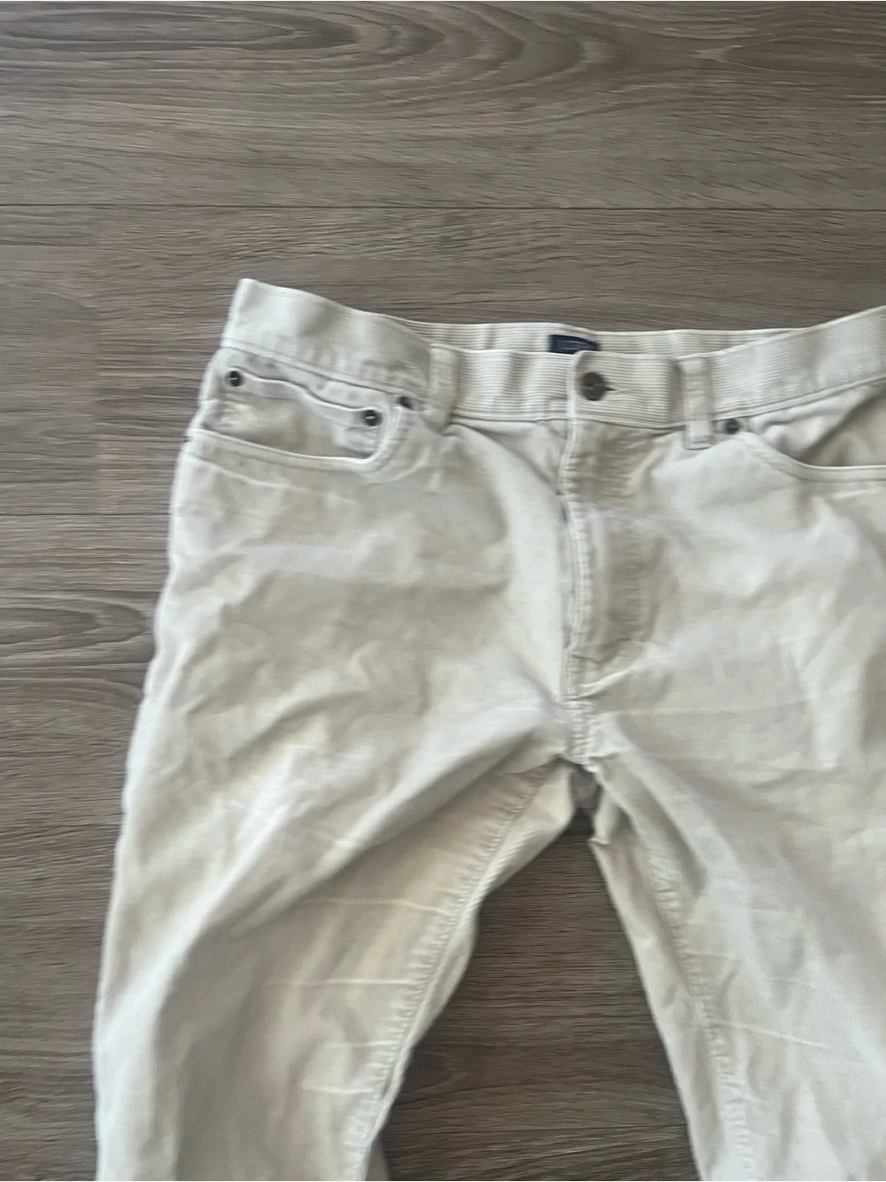 J.Crew The Sutton Mens 32x30 Ivory Corduroy Straight Leg Pants Cotton Mid Rise